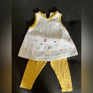 Vintage 90’s Gymboree Rainbow Tag Baby Girl Butterfly Top & Leggings Size XXSM